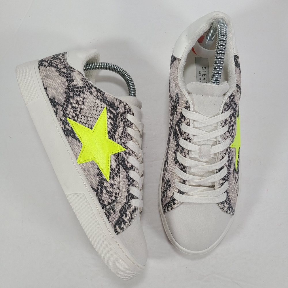 Steven New York by Steve Madden Reeves Snake Print Sneakers Women's 9.5